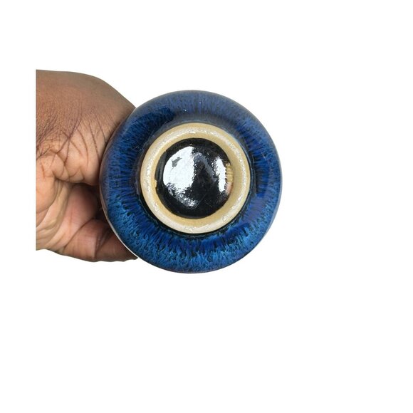 Blue Drip Glaze Bud Vase • Small Ceramic Art Pottery Vase • Handmade Studio Pott - Picture 5 of 6